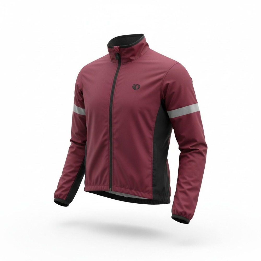 Pearl‎ Izumi Women Cycling Jacket L Burgundy Black Reflective Zip 4786 Biking